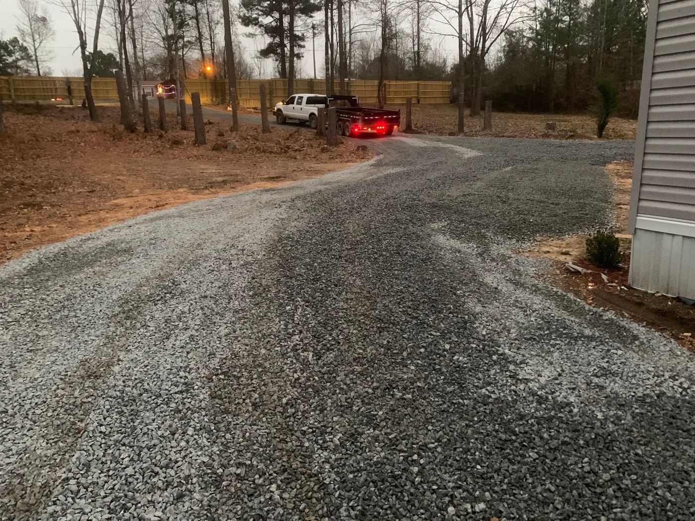 Finished gravel driveway