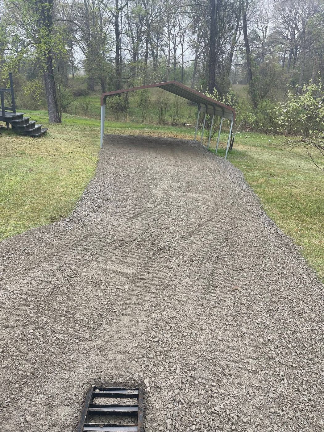 Fresh gravel pad